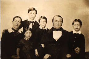 Louis Edward Nollau with his family, circa 1858 or 1859.