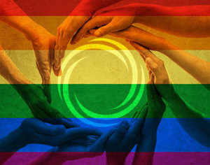 United Church Homes LGBT banner with hands together