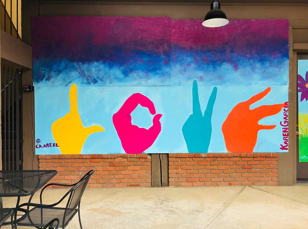 Mural of love in sign language